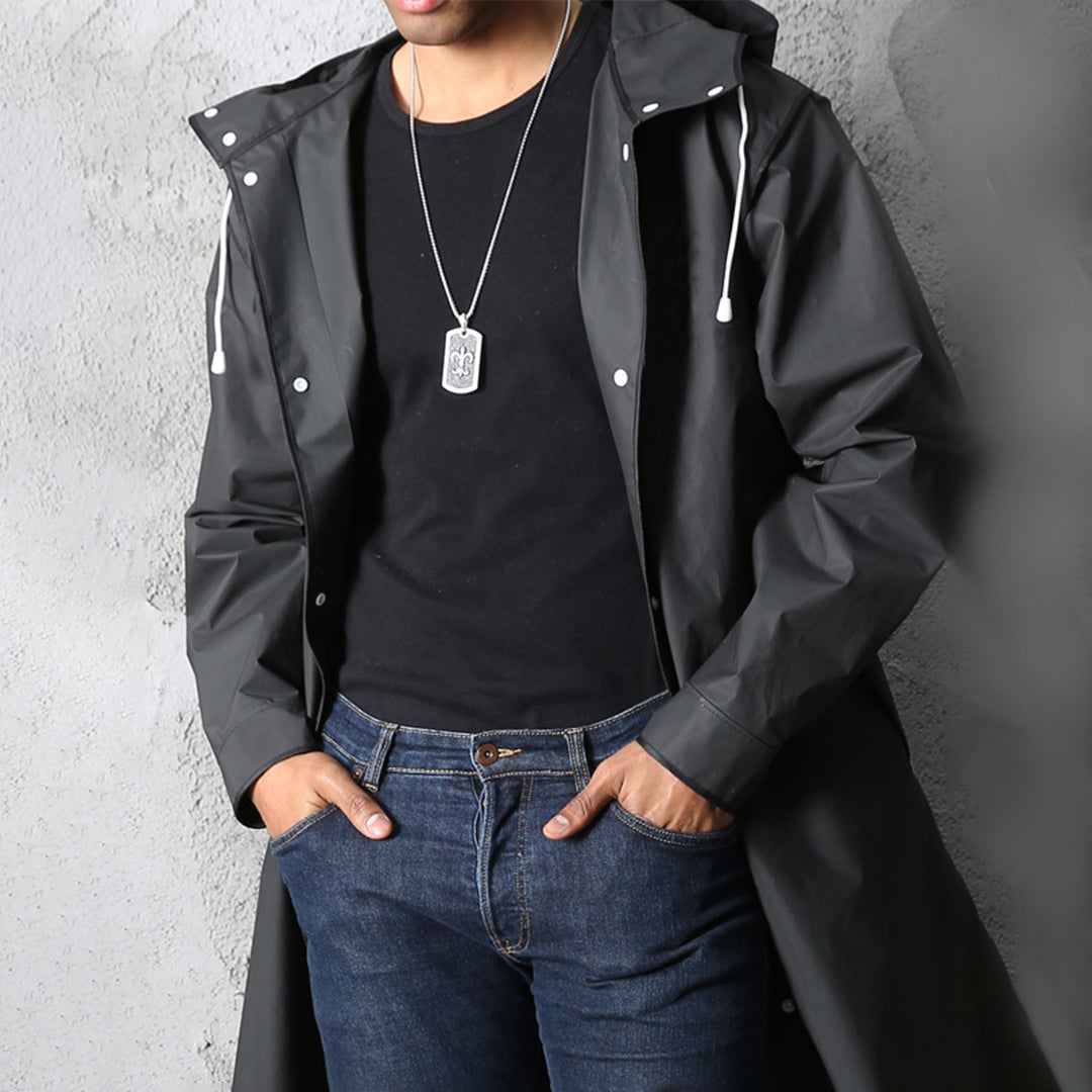 Veste longue à capuche pour homme