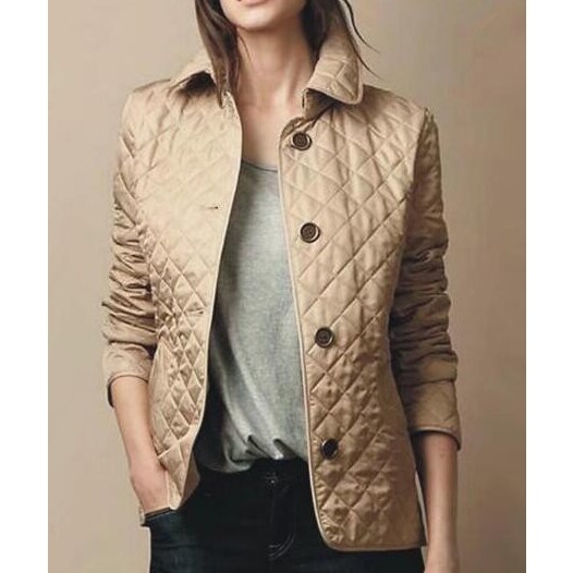 Veste matelassée à losanges décontractée pour femme