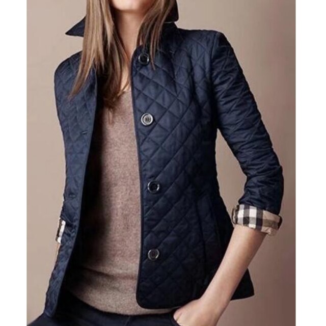 Veste matelassée à losanges décontractée pour femme