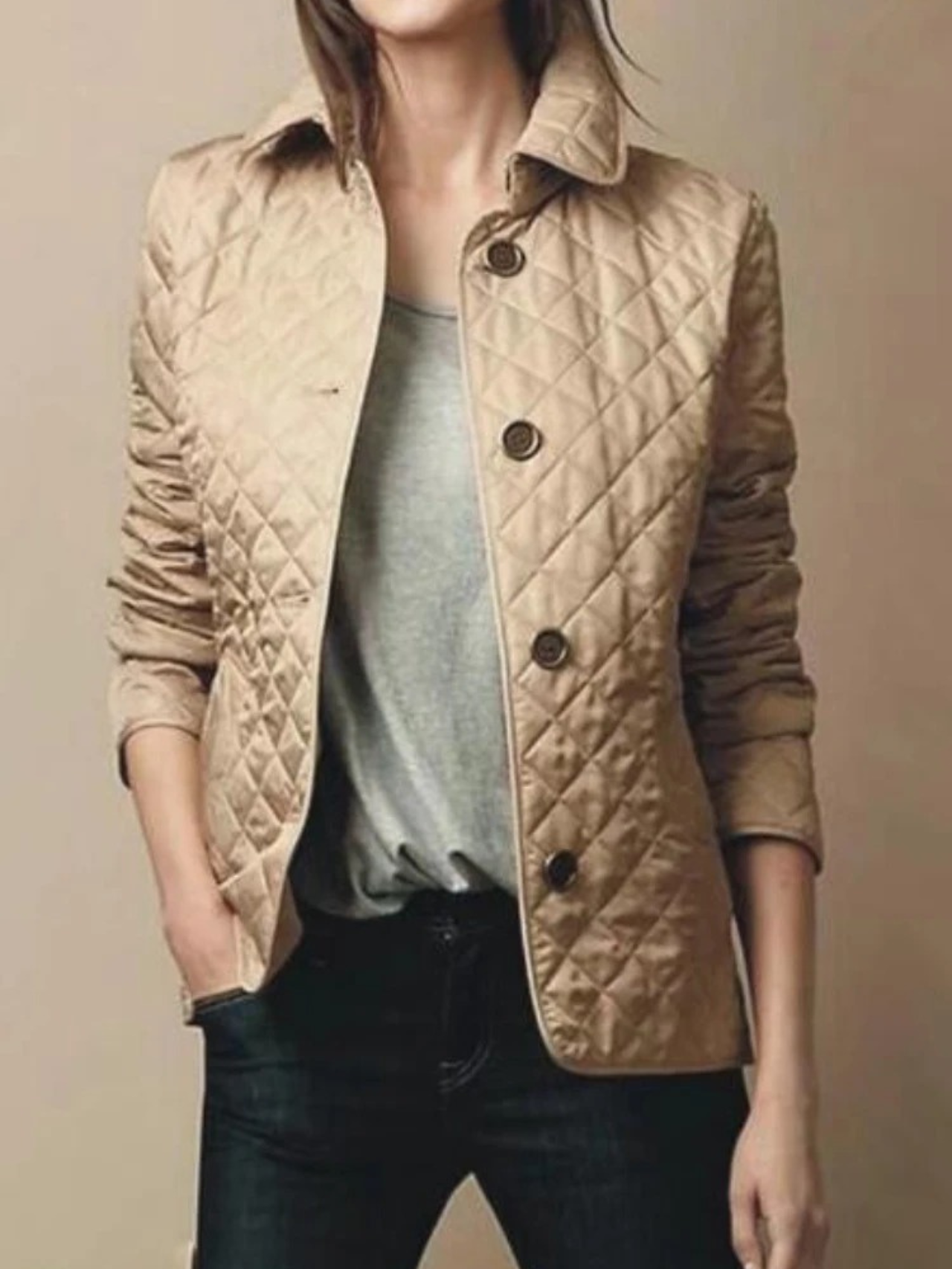 Veste matelassée légère à boutons-pression