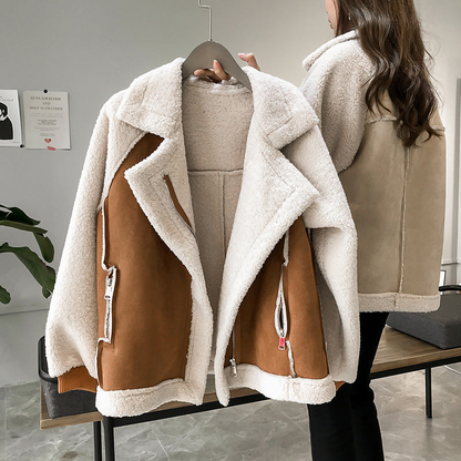 Veste oversize en sherpa pour femme