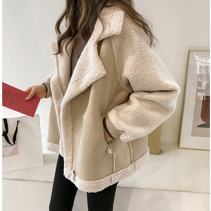 Veste oversize en sherpa pour femme