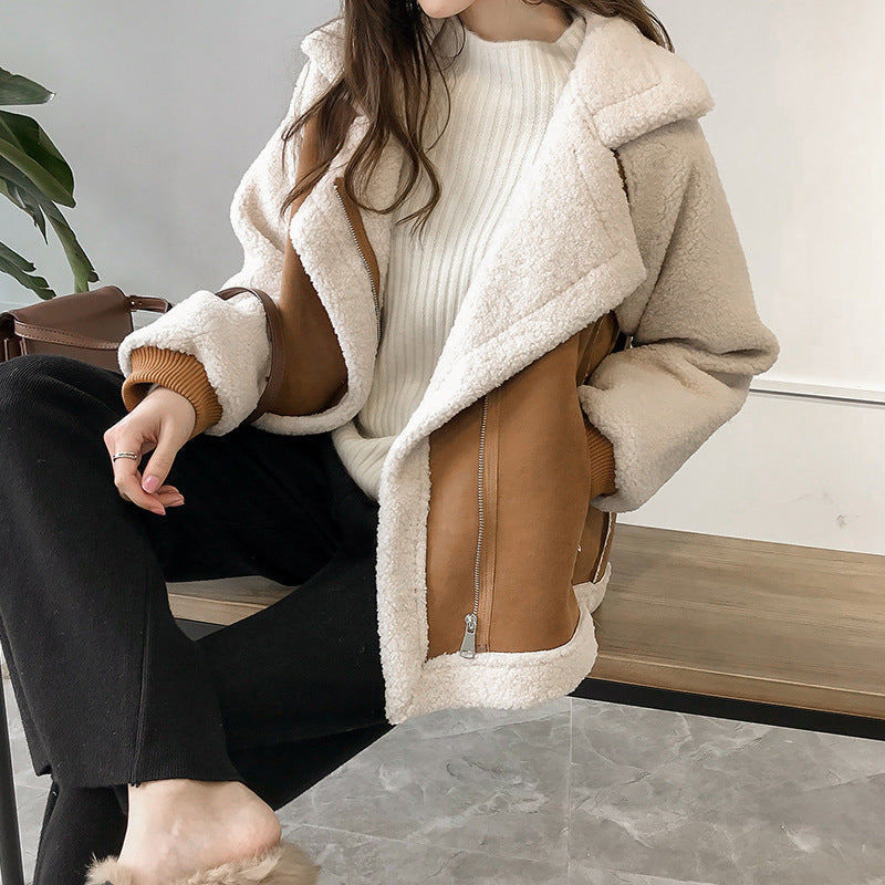 Veste oversize en sherpa pour femme