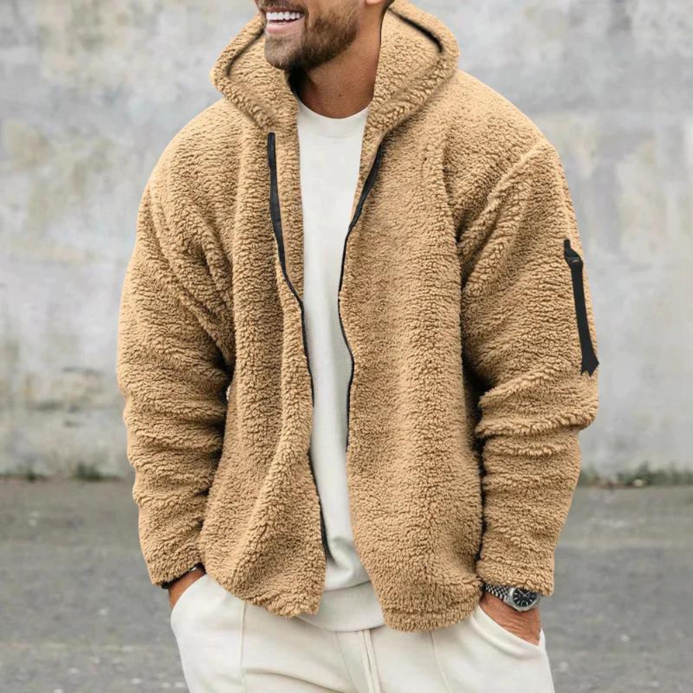 Veste polaire d’hiver à capuche pour homme