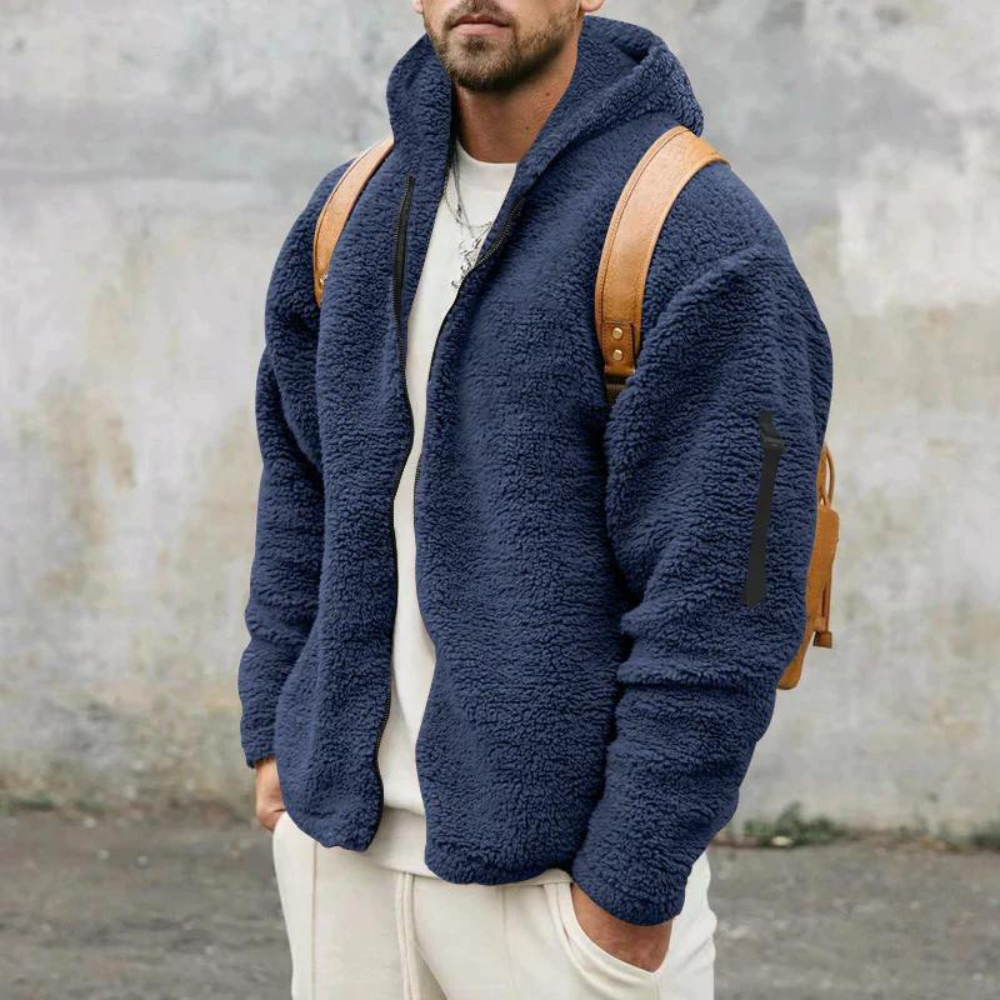 Veste polaire d’hiver à capuche pour homme