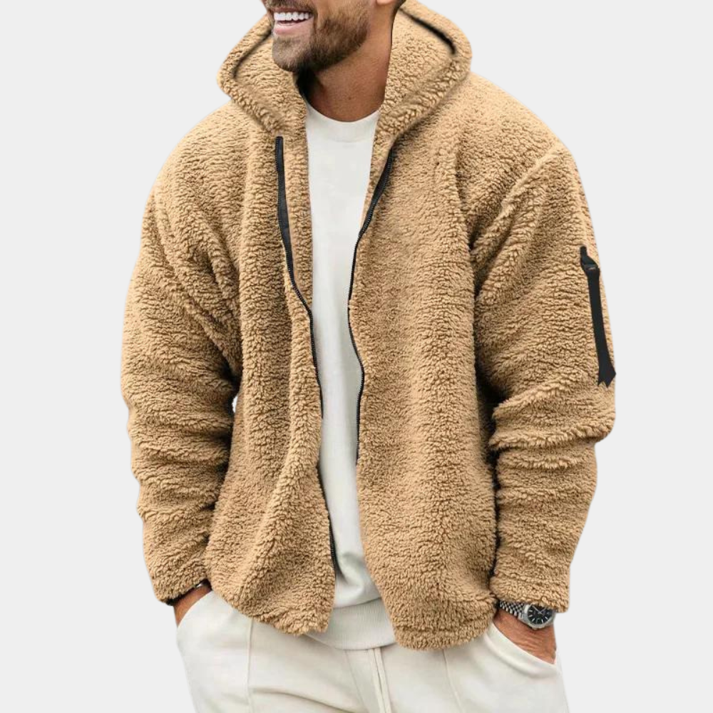 Veste polaire d’hiver à capuche pour homme