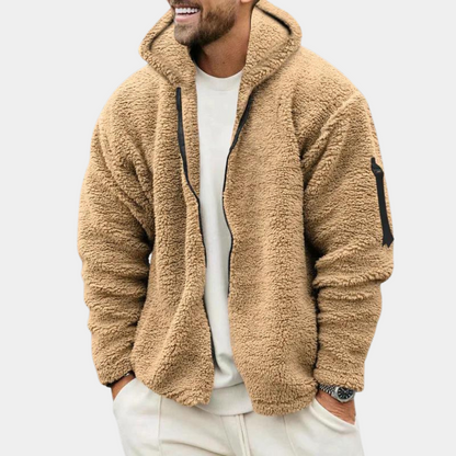 Veste polaire d’hiver à capuche pour homme