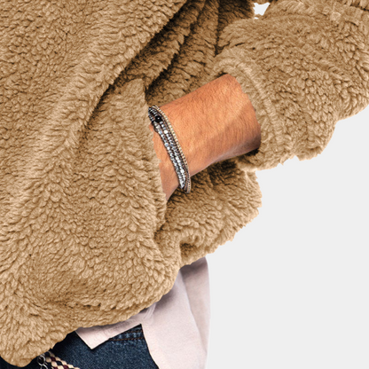 Veste polaire d’hiver à capuche pour homme