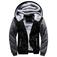 Veste polaire d'hiver pour homme avec capuche et fermeture éclair