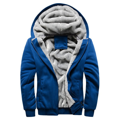 Veste polaire d'hiver pour homme avec capuche et fermeture éclair