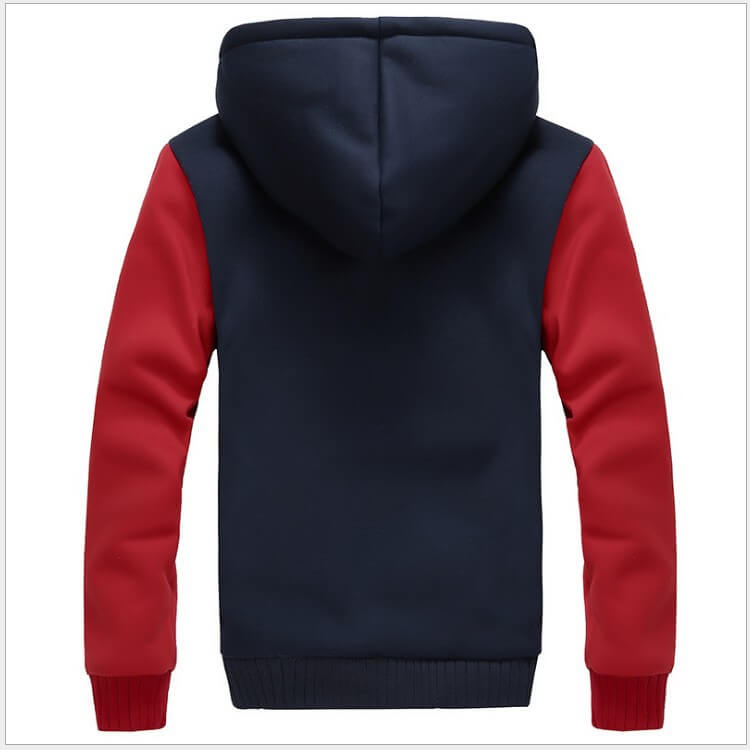 Veste polaire d'hiver pour homme avec capuche et fermeture éclair