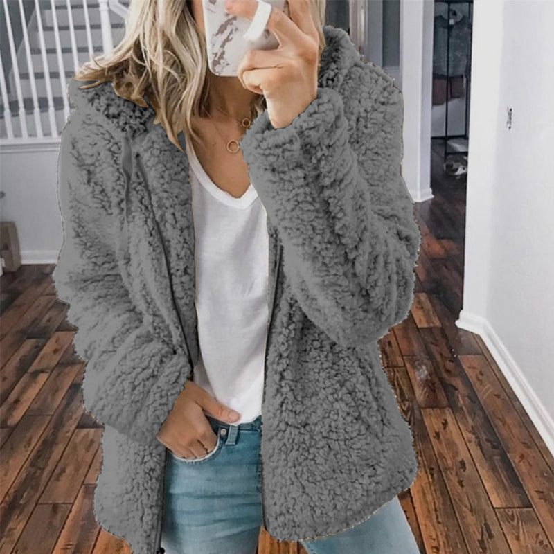 Veste polaire zippée à capuche femme