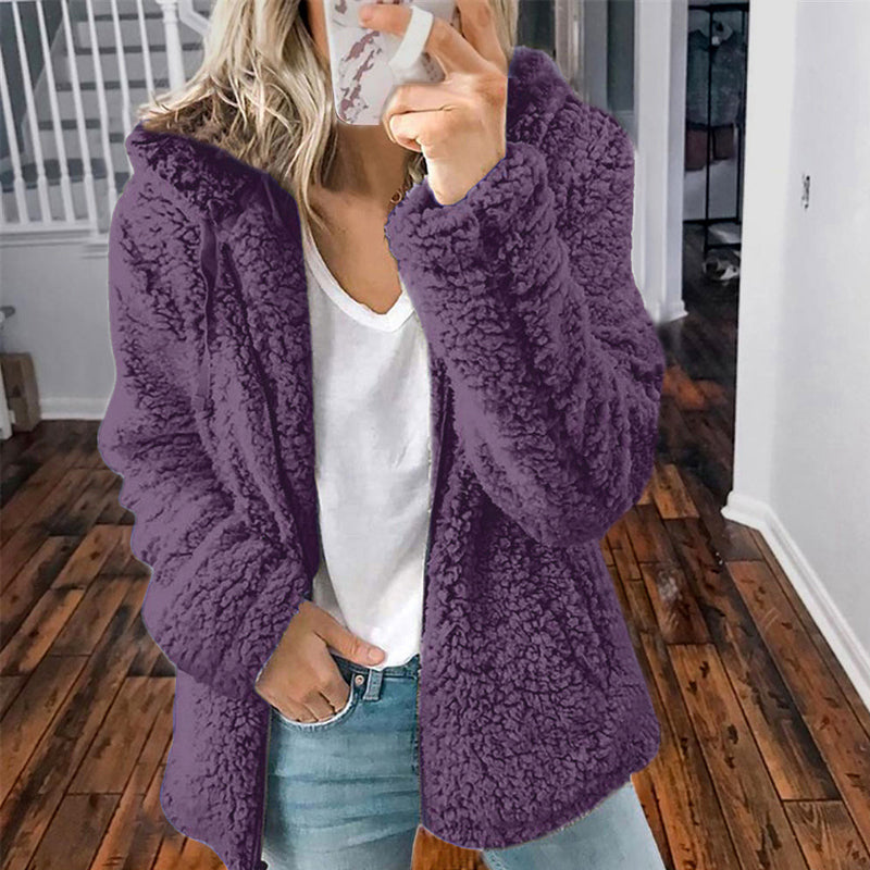 Veste polaire zippée à capuche femme