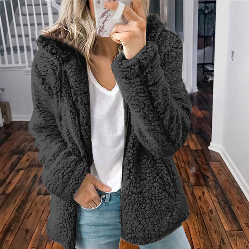 Veste polaire zippée à capuche femme