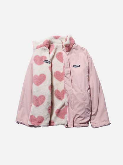 Veste réversible à motif cœur