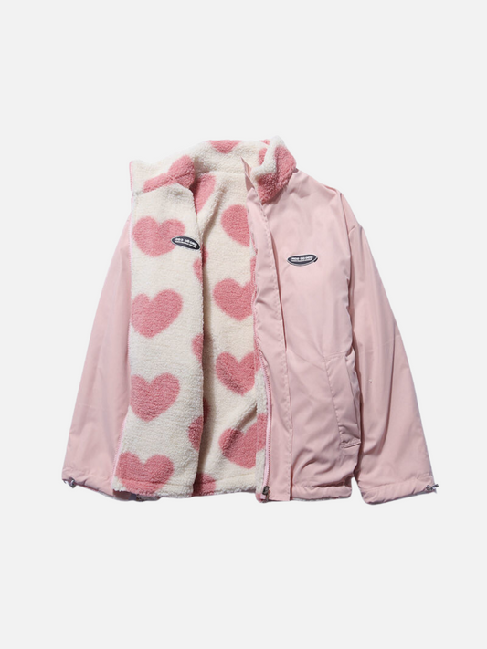 Veste réversible à motif cœur