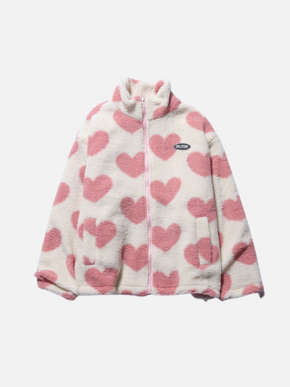 Veste réversible à motif cœur