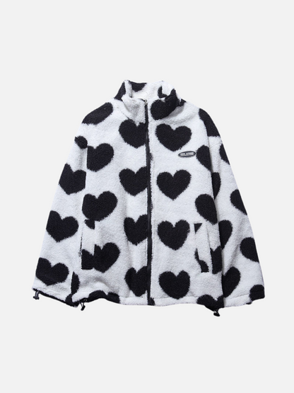 Veste réversible à motif cœur