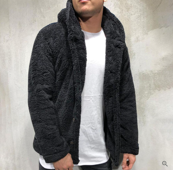 Veste sherpa à capuche pour homme