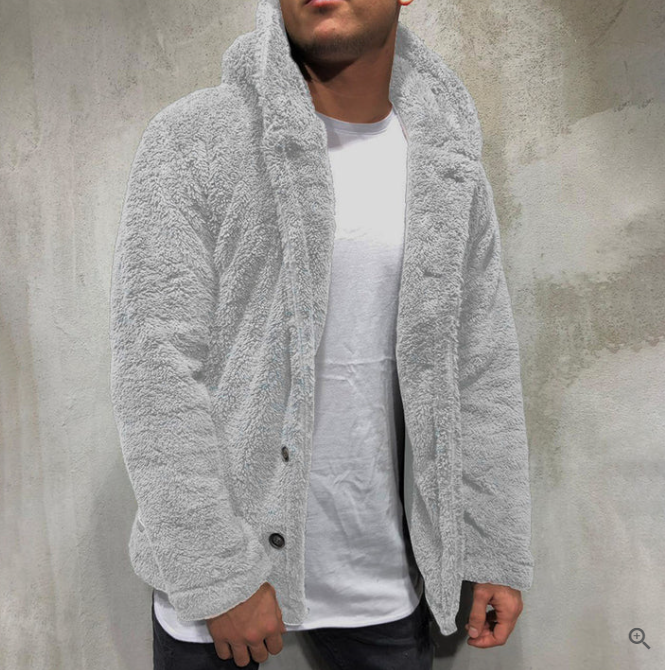Veste sherpa à capuche pour homme
