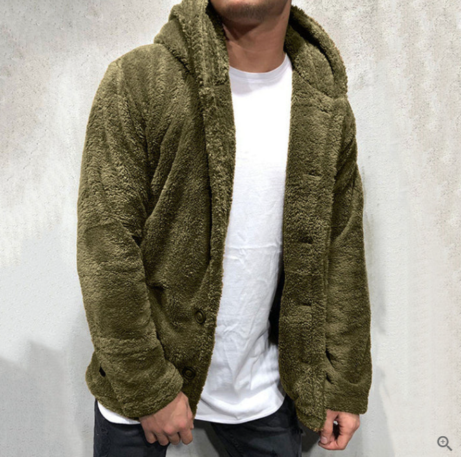 Veste sherpa à capuche pour homme
