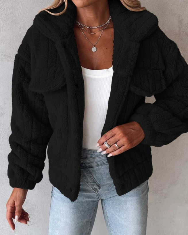 Veste teddy d’hiver en polaire pour femme