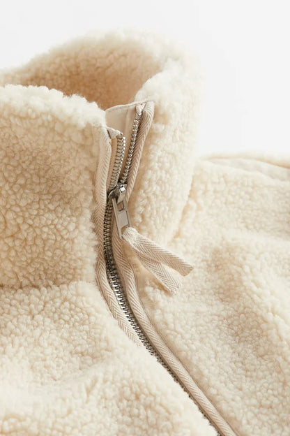 Veste teddy en sherpa d’hiver pour femme