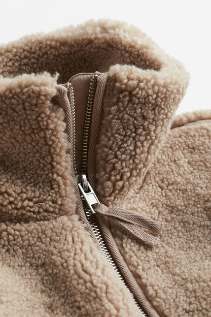 Veste teddy en sherpa d’hiver pour femme