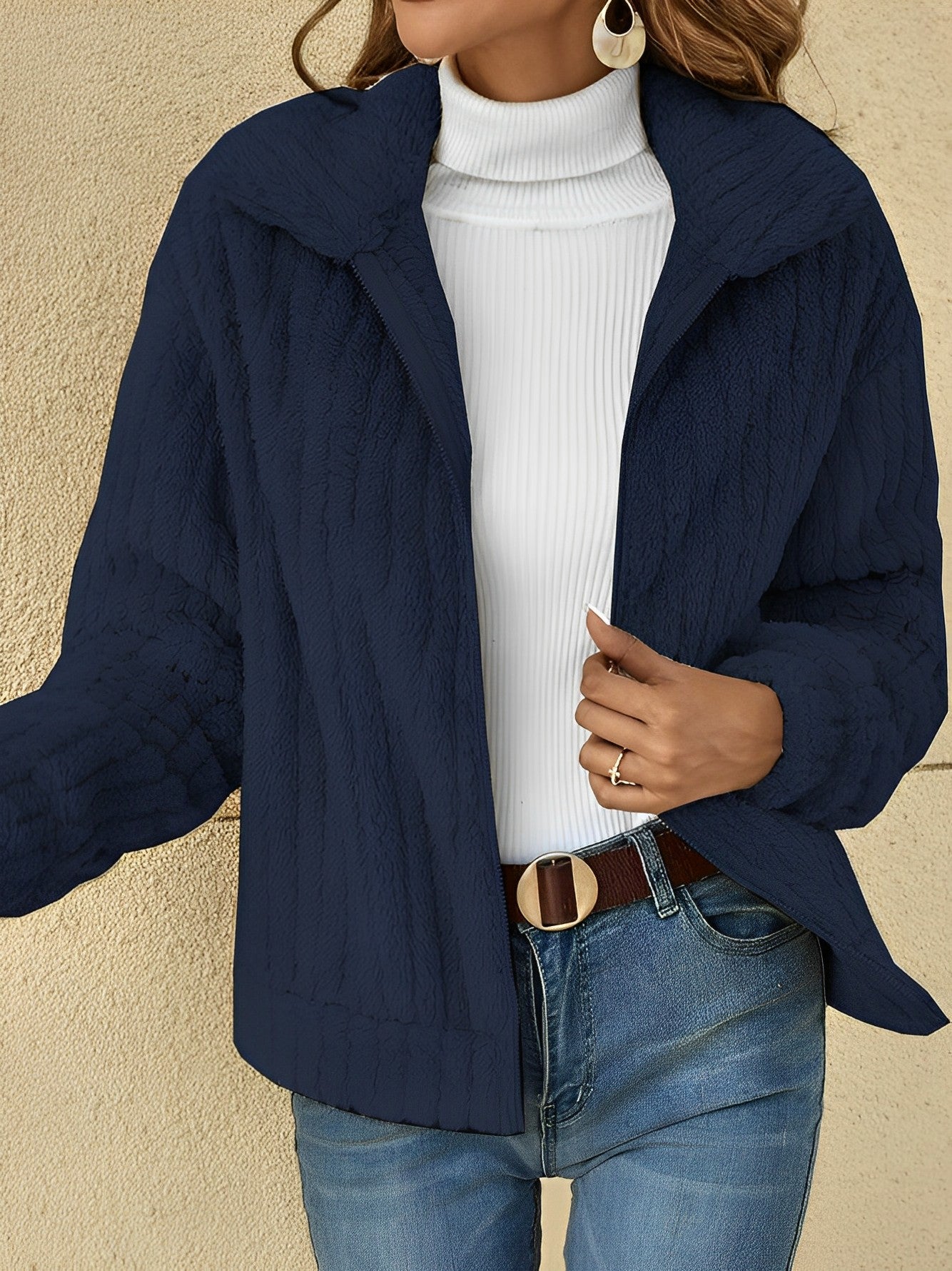 Veste zippée coupe décontractée pour femme