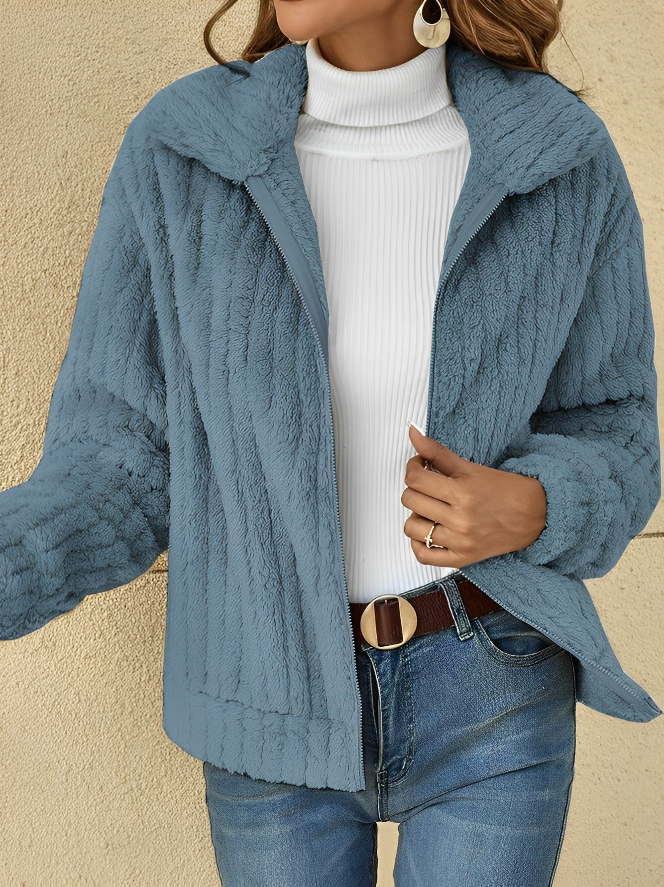Veste zippée coupe décontractée pour femme