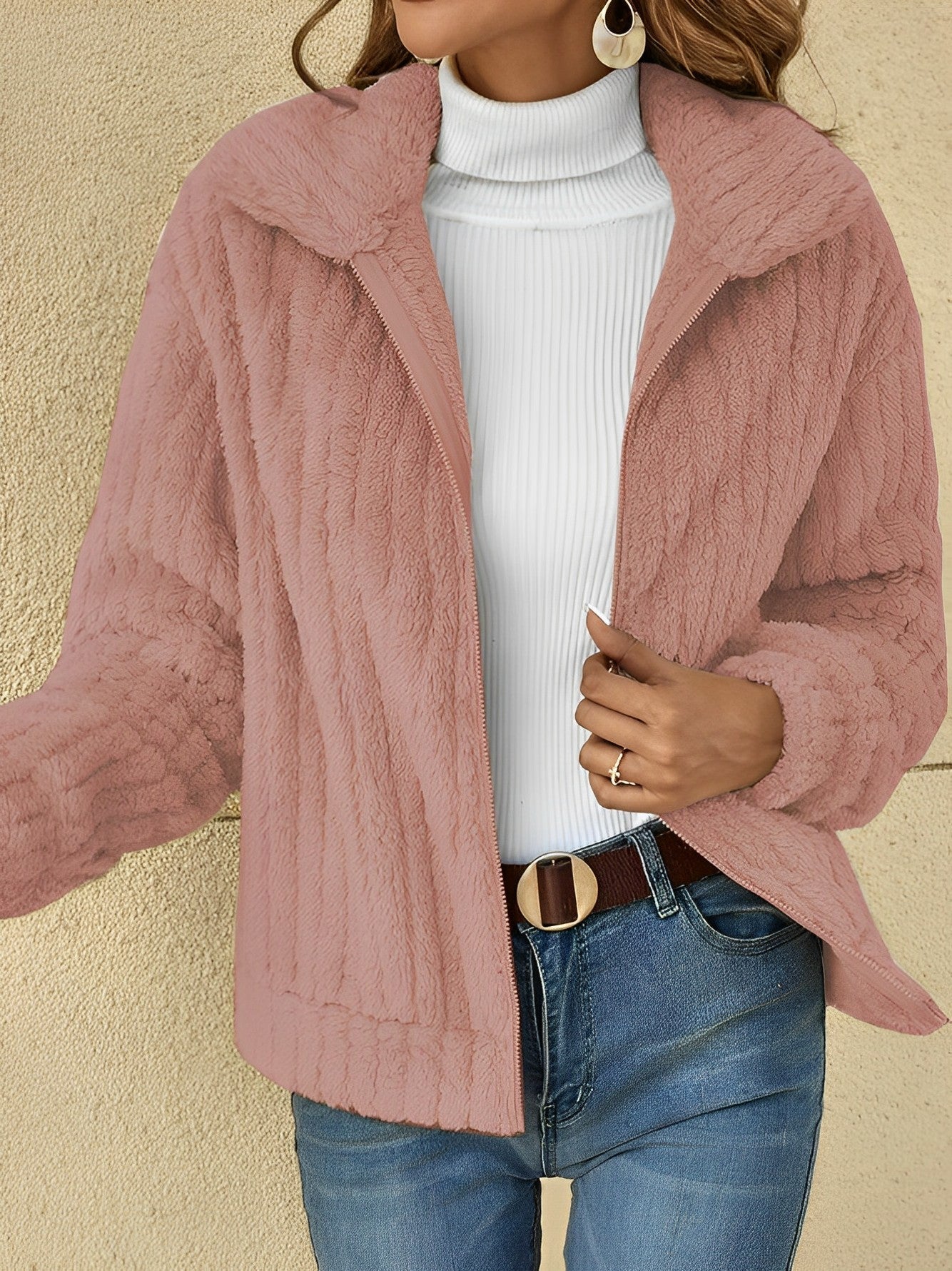 Veste zippée coupe décontractée pour femme