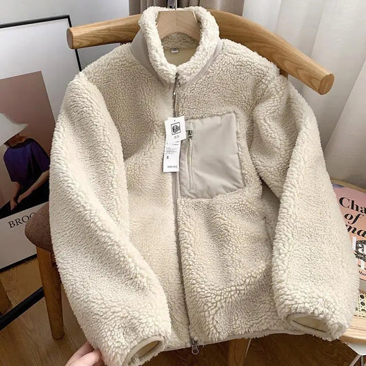 Veste zippée en sherpa pour femme