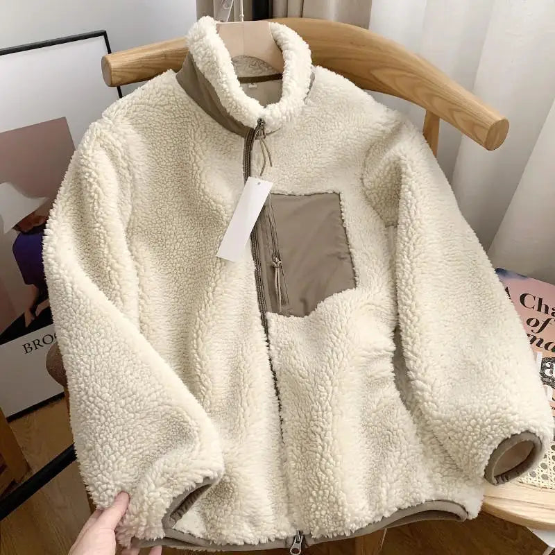 Veste zippée en sherpa pour femme