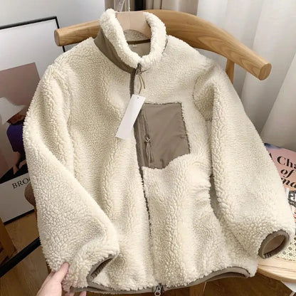 Veste zippée en sherpa pour femme