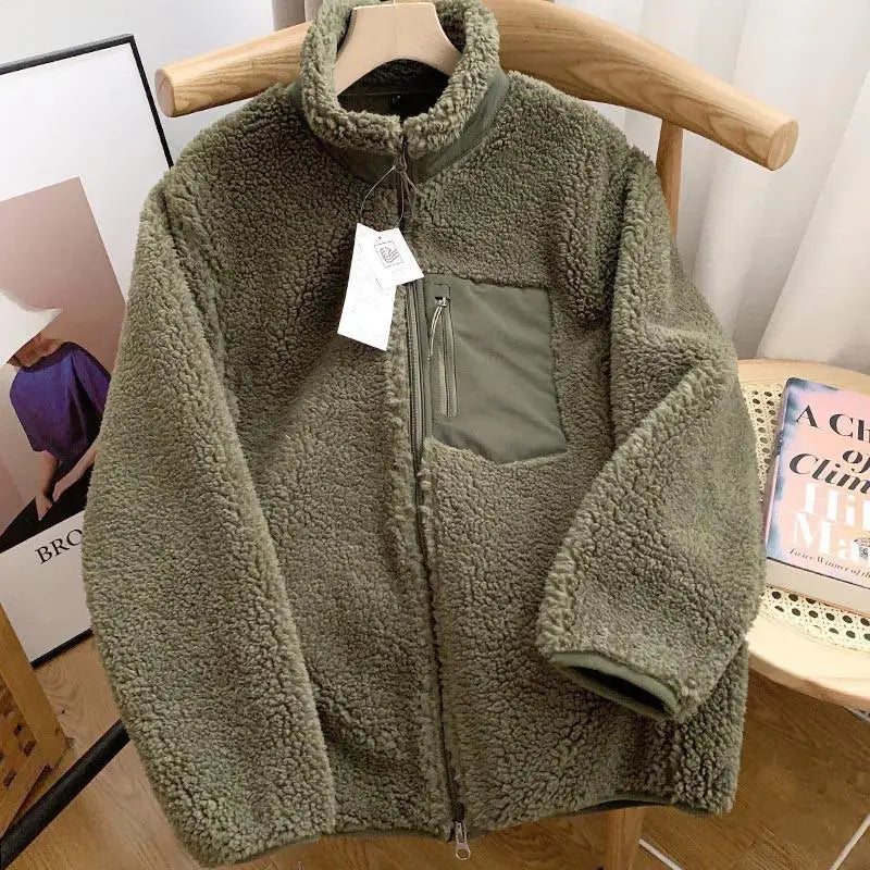 Veste zippée en sherpa pour femme