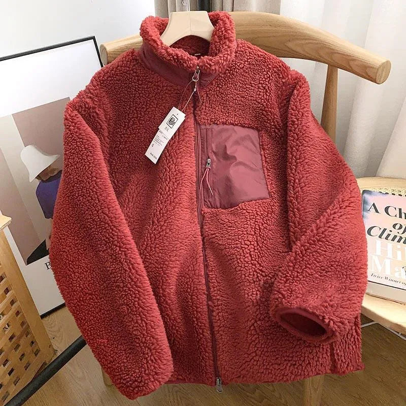 Veste zippée en sherpa pour femme