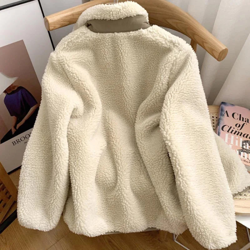 Veste zippée en sherpa pour femme
