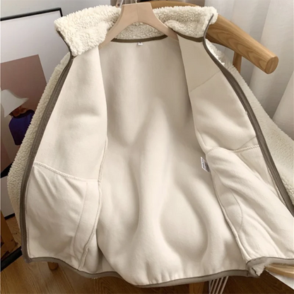 Veste zippée en sherpa pour femme