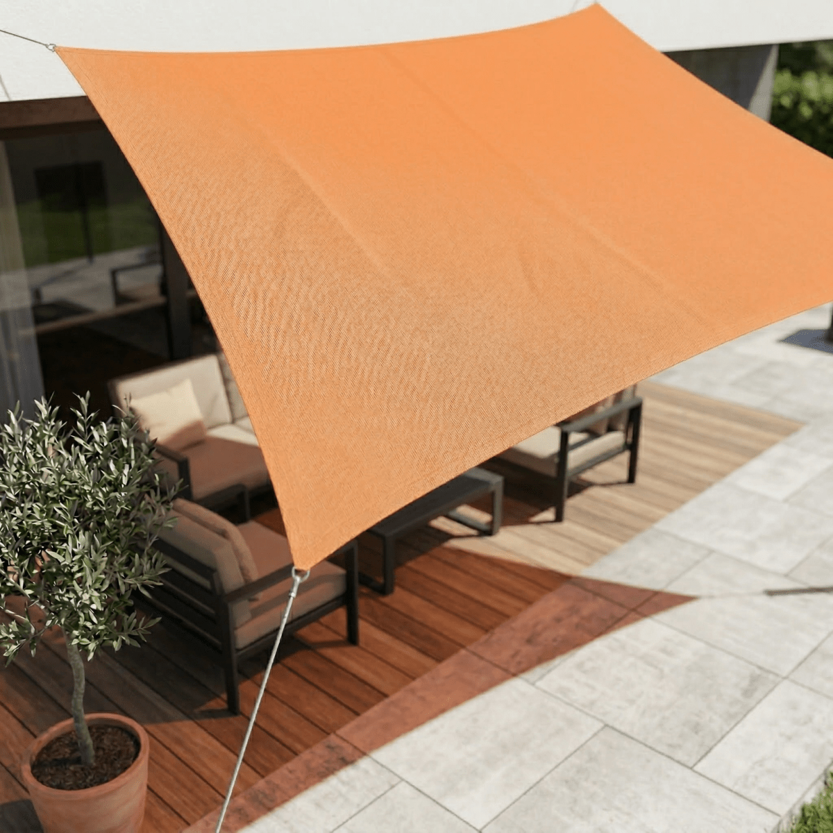 Voile d'ombrage imperméable avec protection UV pour terrasse et balcon