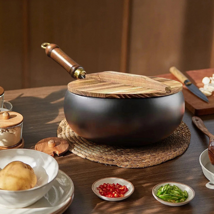 Wok en fer - antiadhésif, sans revêtement toxique